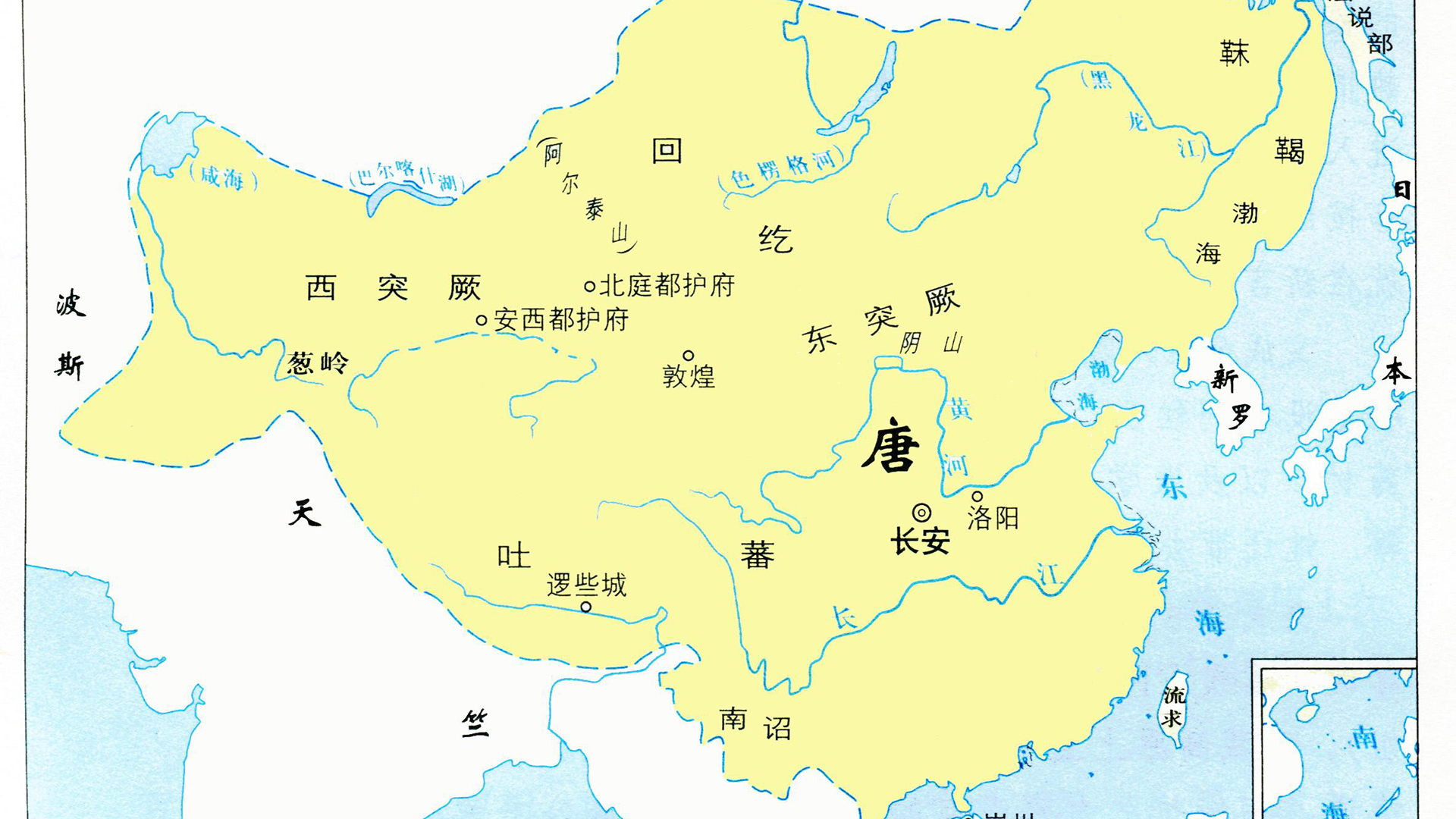 唐朝疆域图最大时版图图片